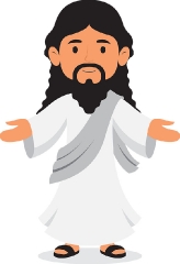 jesus with open hands christian religion gray color clipart