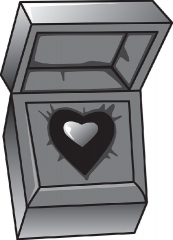 jewlery box with gold heart gray color clipart