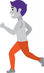 Jogger wearing tank top runs in a park gray color clipart