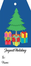 joyous holiday christmas gift tag clipart