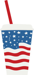 july 4th cup with red straw
