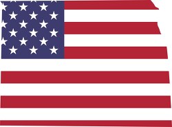 kanasas map with american flag