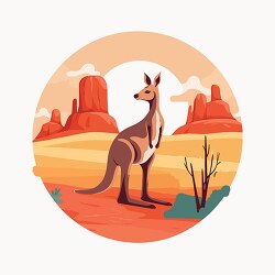 kangaroo against the backdrop of the Australian outback clip art
