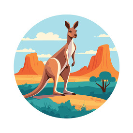 kangaroo in the Australian outback clip art
