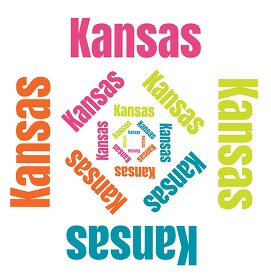 Kansas text design logo