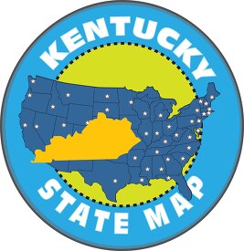 kentucky state map with us map round design
