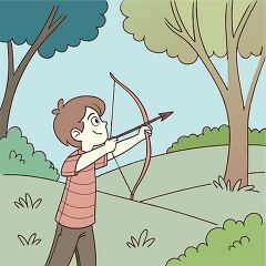 Kid Enjoying Archery Practice