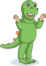 kids halloween costume green dinosaur