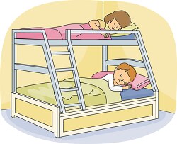 kids sleeping in a bunk bed