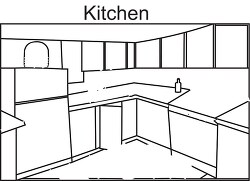 kitchen black outline clipart