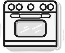 kitchen stove black outline clip art