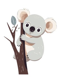 koala adorable cuddly marsupial hangs from tree clip art