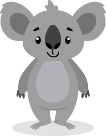 koala bear is standing upright and smiling