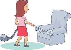 lady cleaning with vacume cleaner