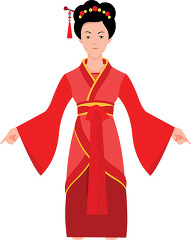 lady in traditional chinese dress clipart