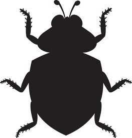 Ladybug beetle black silhouette clipart