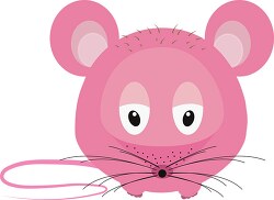 large cartoon style pink mouse with large ears clip art