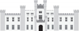 large castle located in europe 2a gray color clipart