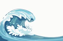 large powerful ocean wave crashing