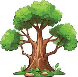 large tree with many branches covered with leaves clip art
