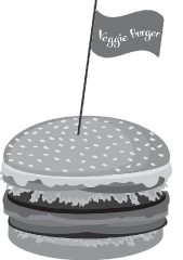 large veggie burger vector clipart
