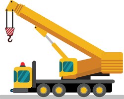 large yellow crane used to hoist or move objects clipart