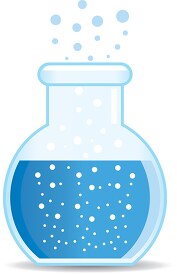 lask with bubbly blue liquid inside clip art