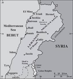 Lebanon country map gray color