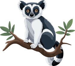 lemur enjoying its treetop sanctuary clip art