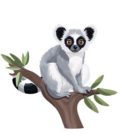lemur perched in a tree clip art