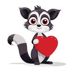 Lemurs shows moments of affection with a red heart