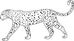 leopard black outline clipart 33