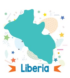 Liberia illustrated stylized map