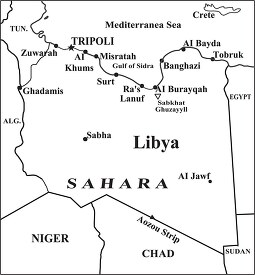 Libya country map black outline