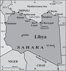 Libya country map gray color