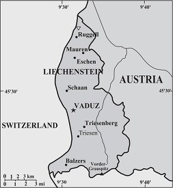 Liechtenstein country map gray color