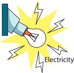 light bulb shows flashes of electricity clipart