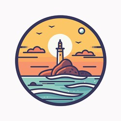 lighthouse icon style clip art