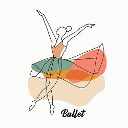 line drawing of a ballerina dancing