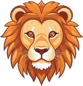lion animal face flat vector style