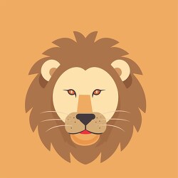 lions head with a long mane flat design