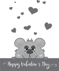 little bear with red hearts with happy valentines day vector cli