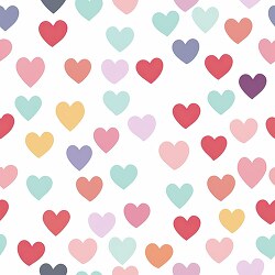New Clipart-different sized colorful hearts in a tile clip art design