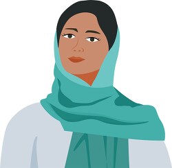 llustration of a woman wearing a hijab clip art