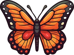 llustration of an orange and black butterfly clip art