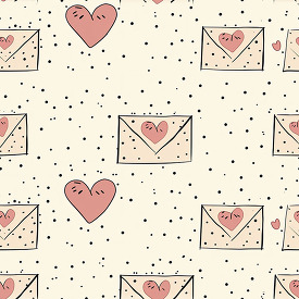 llustration of love letters and hearts for a valentine's theme d