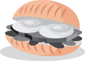 loaded egg sandwich with ham clipart