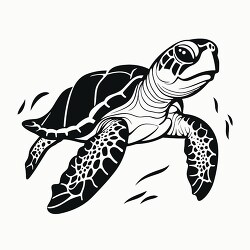 loggerhead turtle black outline printable clip art