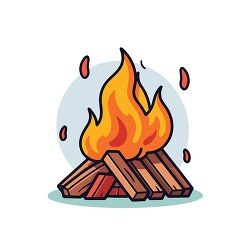 logs in a flickering campfire clip art