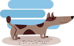 long brown spotted dog clipart